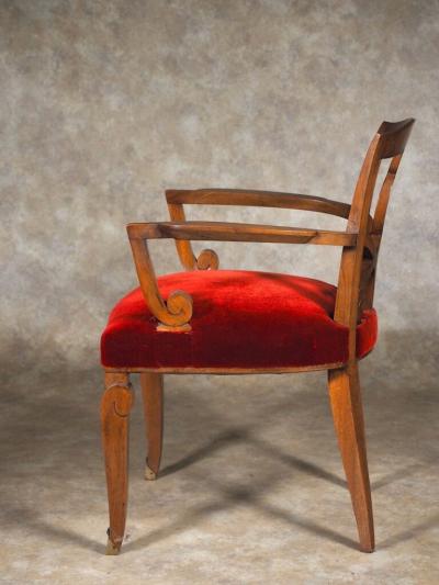  JULES EMILE LELEU Jules Leleu THREE PAIRS of armchairs