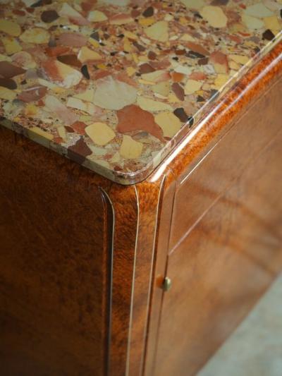  JULES EMILE LELEU Jules Leleu cabinet in amboyna with inlaid medallion