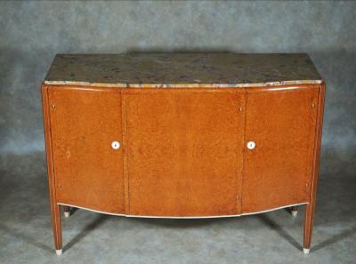  JULES EMILE LELEU Jules Leleu cabinet in amboyna with mahogany interior