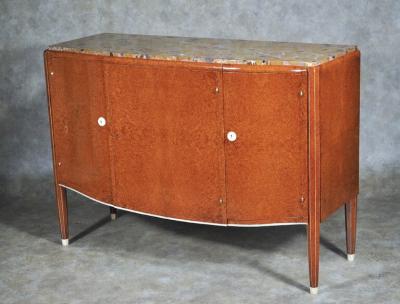  JULES EMILE LELEU Jules Leleu cabinet in amboyna with mahogany interior