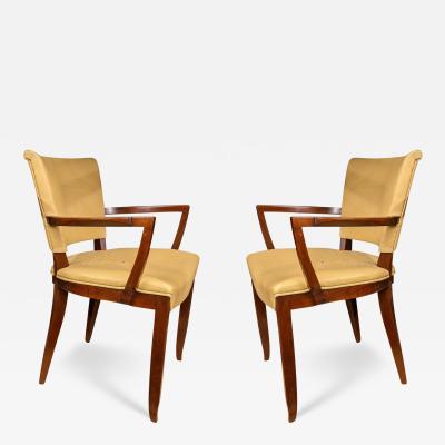  JULES EMILE LELEU Jules Leleu pair of armchairs