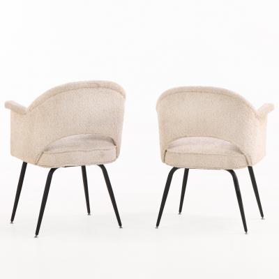  JULES EMILE LELEU Pair of Lounge Chairs in the Manner of Jules Leleu C 1960 