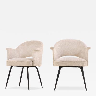  JULES EMILE LELEU Pair of Lounge Chairs in the Manner of Jules Leleu C 1960 