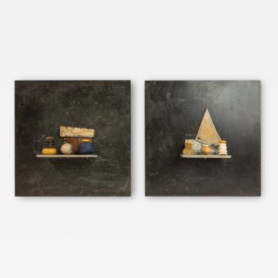  Jack McLean Set of Two 2 Signed Brutalist Abstract Modern Bronze Wall Plaques