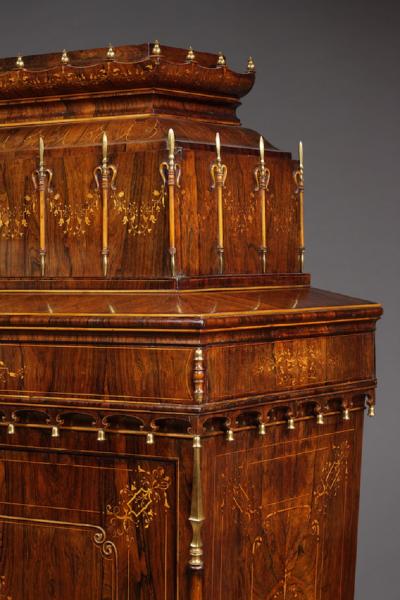  Jacob Helwig A MAGNIFICENT ROSEWOOD BOXWOOD INLAID AND GILT BRONZE MOUNTED SECRETAIRE