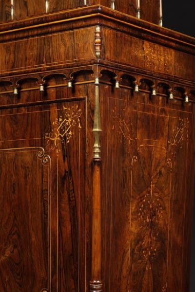  Jacob Helwig A MAGNIFICENT ROSEWOOD BOXWOOD INLAID AND GILT BRONZE MOUNTED SECRETAIRE