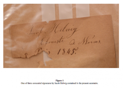  Jacob Helwig A MAGNIFICENT ROSEWOOD BOXWOOD INLAID AND GILT BRONZE MOUNTED SECRETAIRE