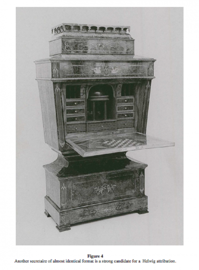  Jacob Helwig A MAGNIFICENT ROSEWOOD BOXWOOD INLAID AND GILT BRONZE MOUNTED SECRETAIRE