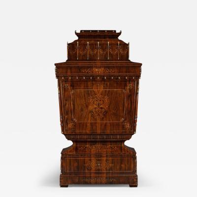  Jacob Helwig A MAGNIFICENT ROSEWOOD BOXWOOD INLAID AND GILT BRONZE MOUNTED SECRETAIRE
