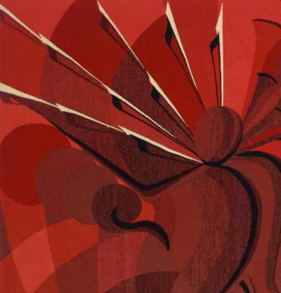  Jacob Mid Century Tapestry Signed and Design by Jacob 4 8 x 5 8 