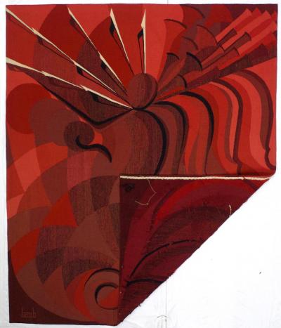  Jacob Mid Century Tapestry Signed and Design by Jacob 4 8 x 5 8 