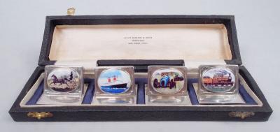  Jagat Narain Sons Set of 4 Raj Indian Place Card Holders with Western Modes of Transport