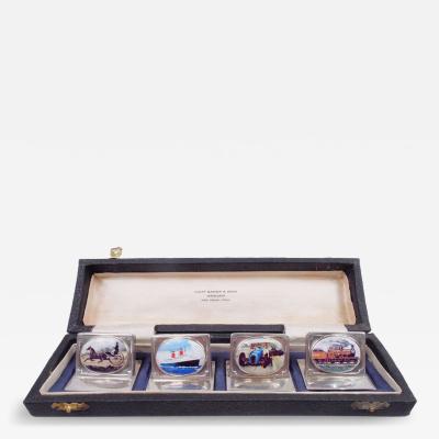  Jagat Narain Sons Set of 4 Raj Indian Place Card Holders with Western Modes of Transport