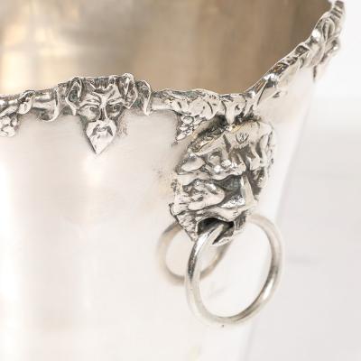  James Deakin Sons Neoclassical Sterling Silver Bacchus Ice Bucket signed James Deakin Sons