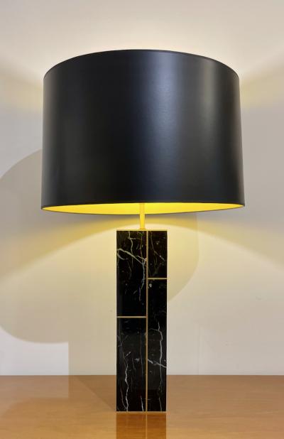  James Devlin Studio Marble Table Lamp with Brass Insets by James Devlin Studio 