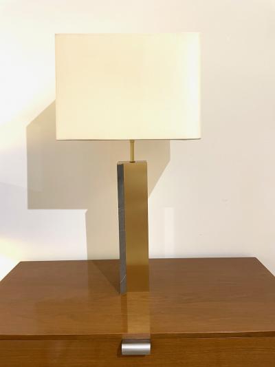  James Devlin Studio Pair of Diagonal Marble and Bronze Table Lamps by James Devlin Studio