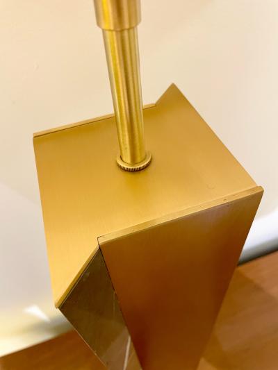  James Devlin Studio Pair of Diagonal Marble and Bronze Table Lamps by James Devlin Studio