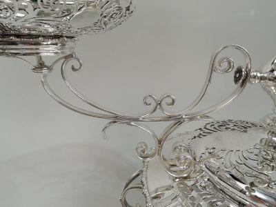  James Dixon Sons Antique English 3 Basket Epergne Centerpiece by James Dixon 1905