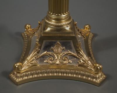  James Dixon Sons Gilded and silvered nickel silver 10light candelabra made by James Dixon Sons