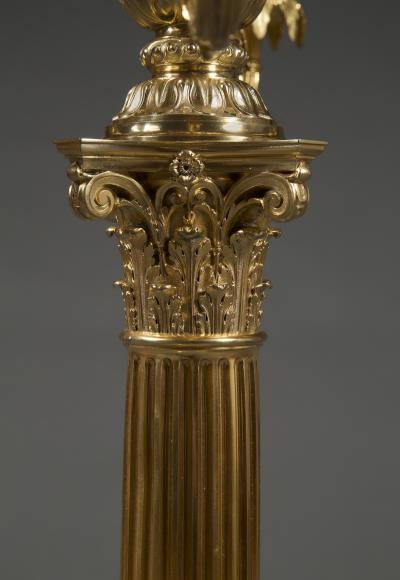  James Dixon Sons Gilded and silvered nickel silver 10light candelabra made by James Dixon Sons