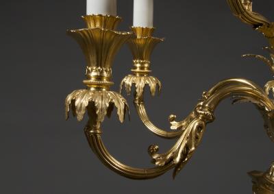 James Dixon Sons Gilded and silvered nickel silver 10light candelabra made by James Dixon Sons