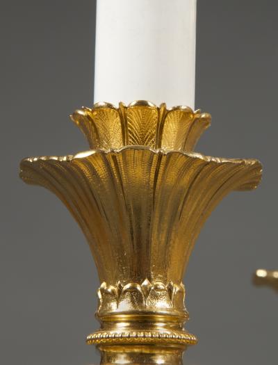  James Dixon Sons Gilded and silvered nickel silver 10light candelabra made by James Dixon Sons