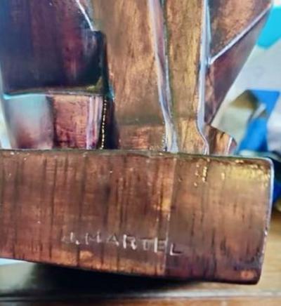  Jan Joel Martel Jan Joel Martel Cubist Art Deco Monkey Baboon Wood Rare 1930