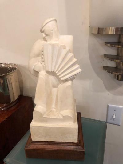  Jan Joel Martel Jan and Joel Martel LAccordioniste The Accordion Player Sculpture Art Deco