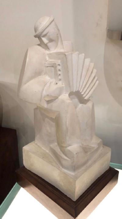  Jan Joel Martel Jan and Joel Martel LAccordioniste The Accordion Player Sculpture Art Deco