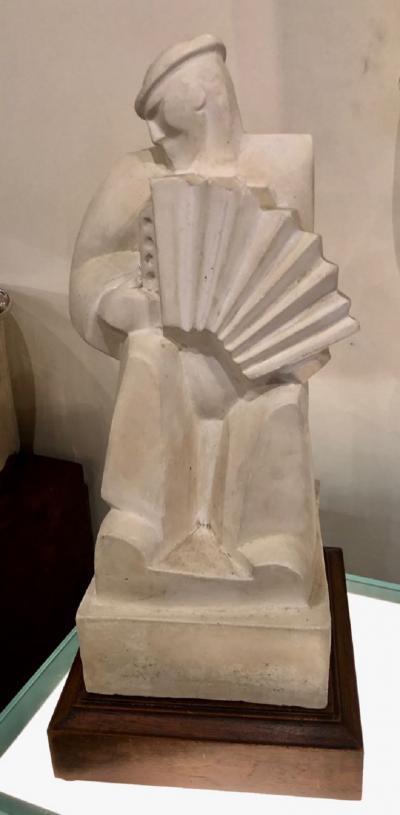  Jan Joel Martel Jan and Joel Martel LAccordioniste The Accordion Player Sculpture Art Deco