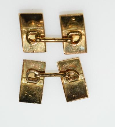  Janesich Janesich 18K Gold Jade Cuff Links in original Box