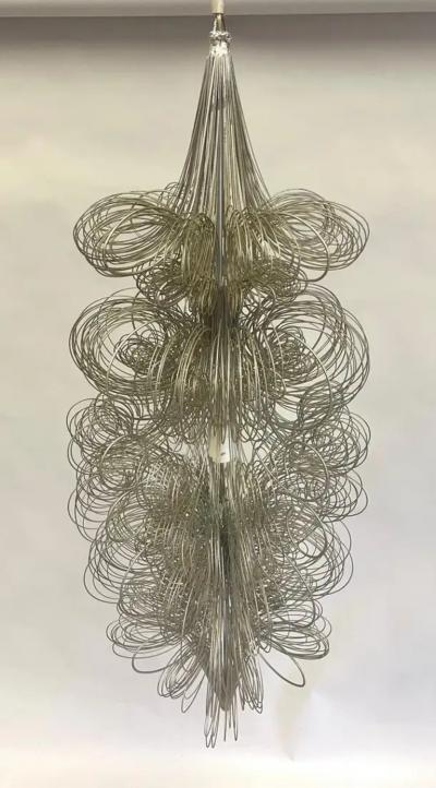  Jannis Kounellis Italian Mid Century Arte Povera Artist Wire Sculpture Chandeliers Kounellis 