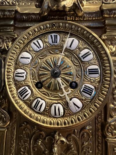 Japy Freres ELABORATE 19TH CENTURY FRENCH BRASS CLOCK