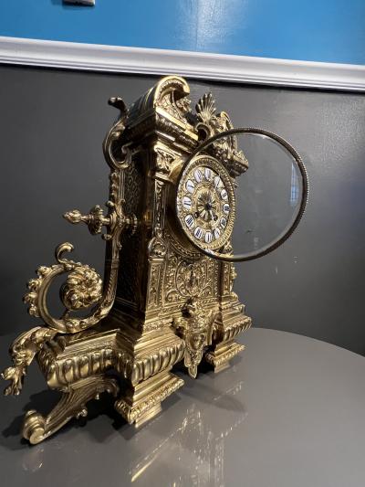 Japy Freres ELABORATE 19TH CENTURY FRENCH BRASS CLOCK