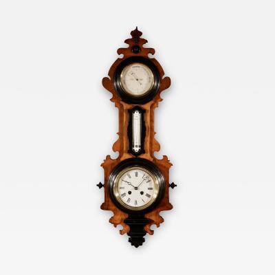  Japy Freres Interesting very Decorative Clock Barometer And Thermometer French Circa 1900