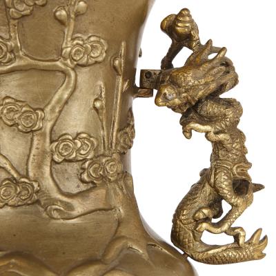 Japy Freres Japanese style gilt bronze and enamel clock set