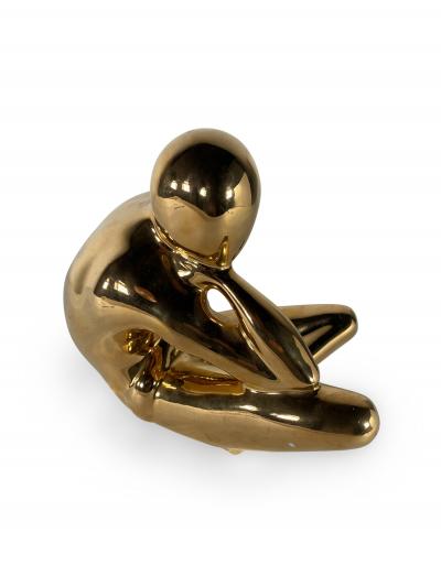  Jaru American Modern Ceramic Gold Glazed The Thinker Jaru