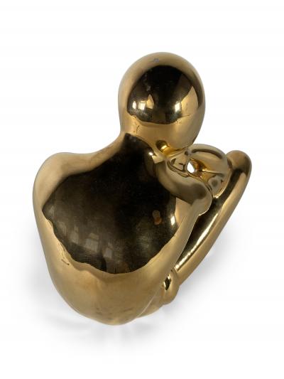  Jaru American Modern Ceramic Gold Glazed The Thinker Jaru