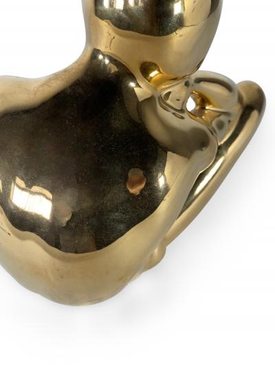  Jaru American Modern Ceramic Gold Glazed The Thinker Jaru