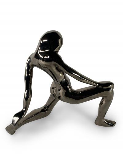  Jaru American Modern Ceramic Silver Glaze Female Kneeling Jaru