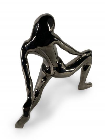  Jaru American Modern Ceramic Silver Glaze Female Kneeling Jaru