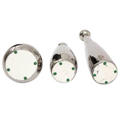  Jaru Jaru Vases Ceramic Metallic Silver Chrome Signed