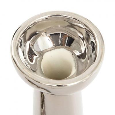  Jaru Jaru Vases Ceramic Metallic Silver Chrome Signed