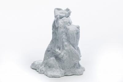 Jaru Jeff Koons Style Midcentury Modern White Ceramic Yorkshire Terrier Dog Sculpture