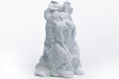  Jaru Jeff Koons Style Midcentury Modern White Ceramic Yorkshire Terrier Dog Sculpture