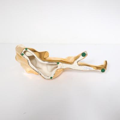  Jaru Mid Century Gold Plated Ceramic Sculpture of a Reclining Man Signed Jaru