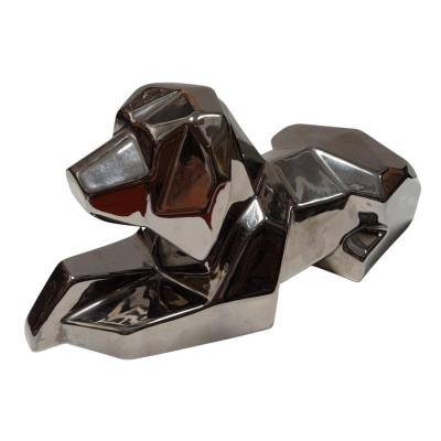  Jaru Rare Signed Jaru Silver Cubist Pottery Dog Sculpture