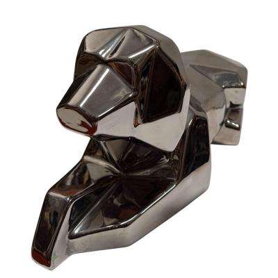  Jaru Rare Signed Jaru Silver Cubist Pottery Dog Sculpture