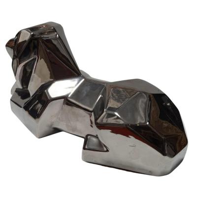  Jaru Rare Signed Jaru Silver Cubist Pottery Dog Sculpture