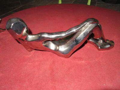  Jaru Spectacular Pair Silver Jaru Cubist Modern Nude Ceramic Sculptures Male Female